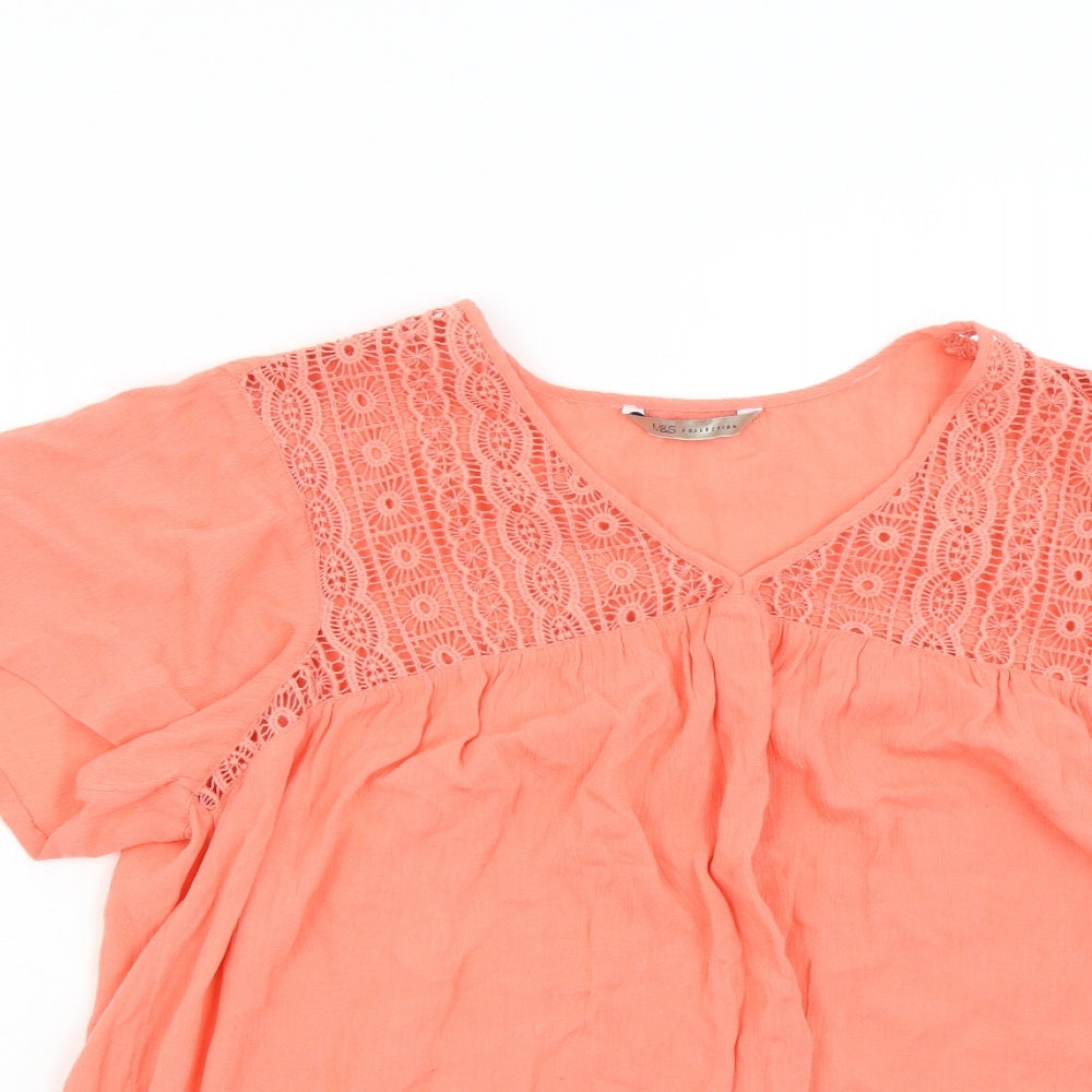 M&S Womens Orange   Basic Blouse Size L