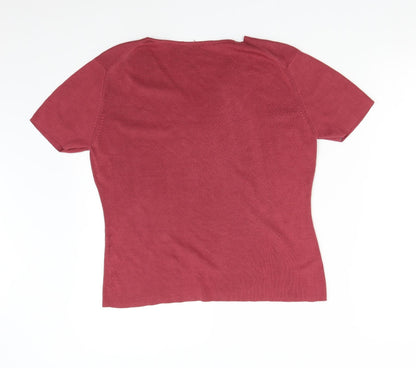 Womens UK Size M Preworn Pink Pullover Jumper