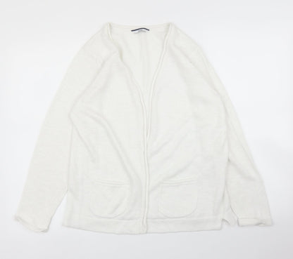 DASH Womens White   Cardigan Jumper Size L