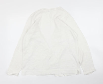 DASH Womens White   Cardigan Jumper Size L
