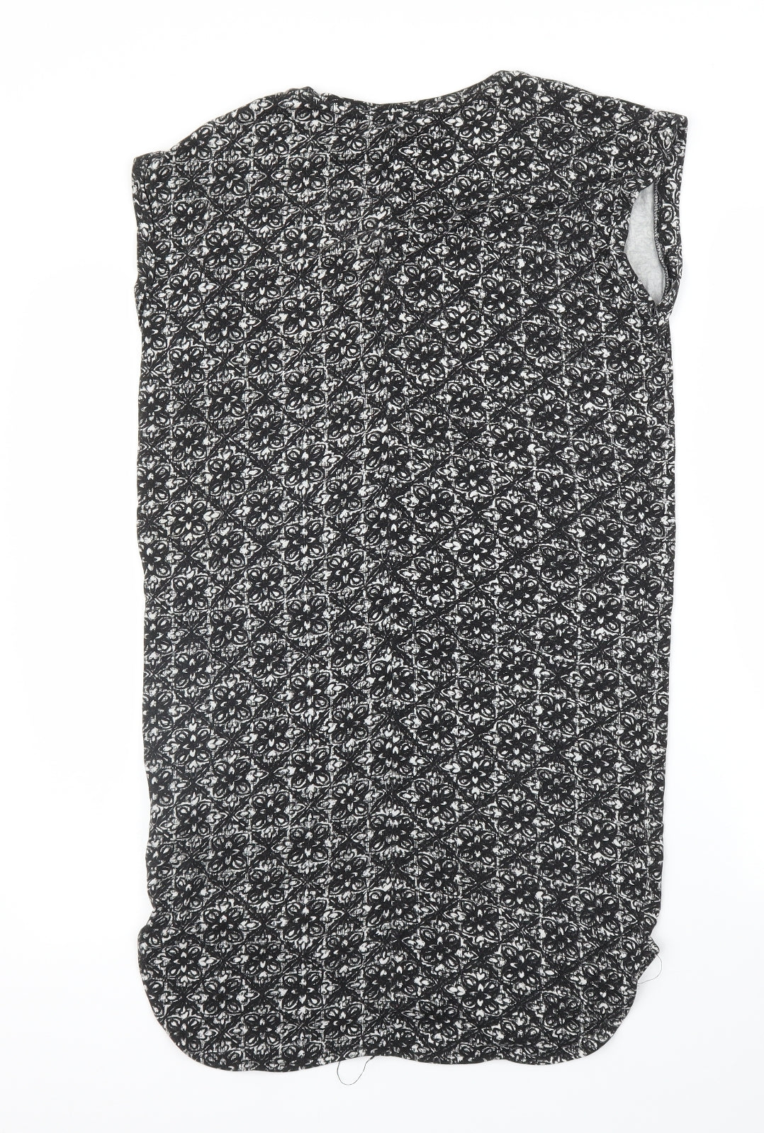 F&F Womens Black Floral  Tunic Blouse Size 6