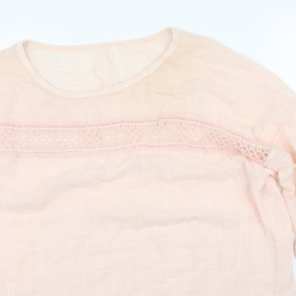 Womens UK Size One Size Preworn Pink Basic Blouse