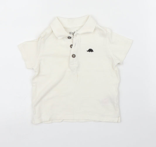 F&F Boys White   Basic Polo Size 12 Months