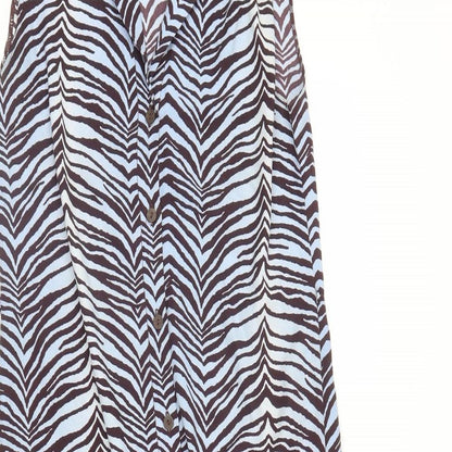 Primark Womens Blue Animal Print  A-Line  Size 6  - Zebra print