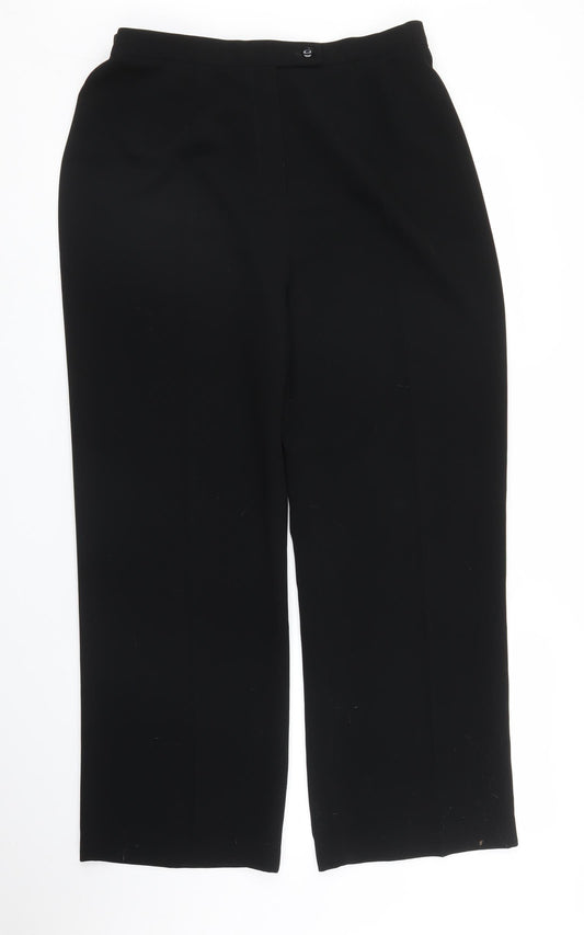 Womens UK Size 14 Gold Regular Fit  Black Trousers