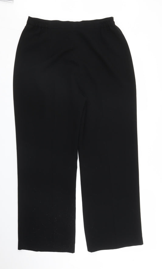 Womens UK Size 14 Gold Regular Fit  Black Trousers