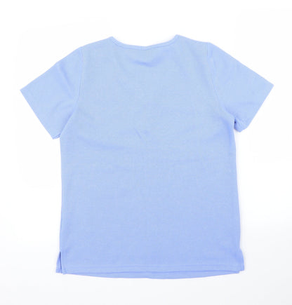 Womens UK Size XS BM Blue Basic T-Shirt