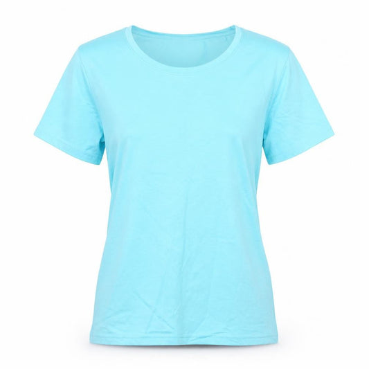 Womens UK Size 10 Damart Blue Basic T-Shirt