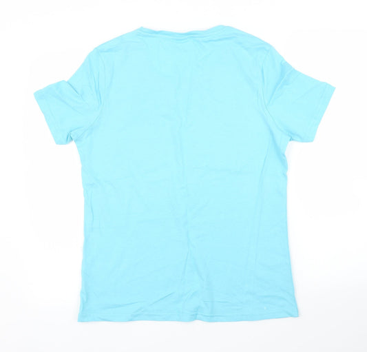 Womens UK Size 10 Damart Blue Basic T-Shirt