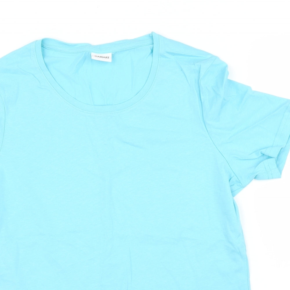 Womens UK Size 10 Damart Blue Basic T-Shirt