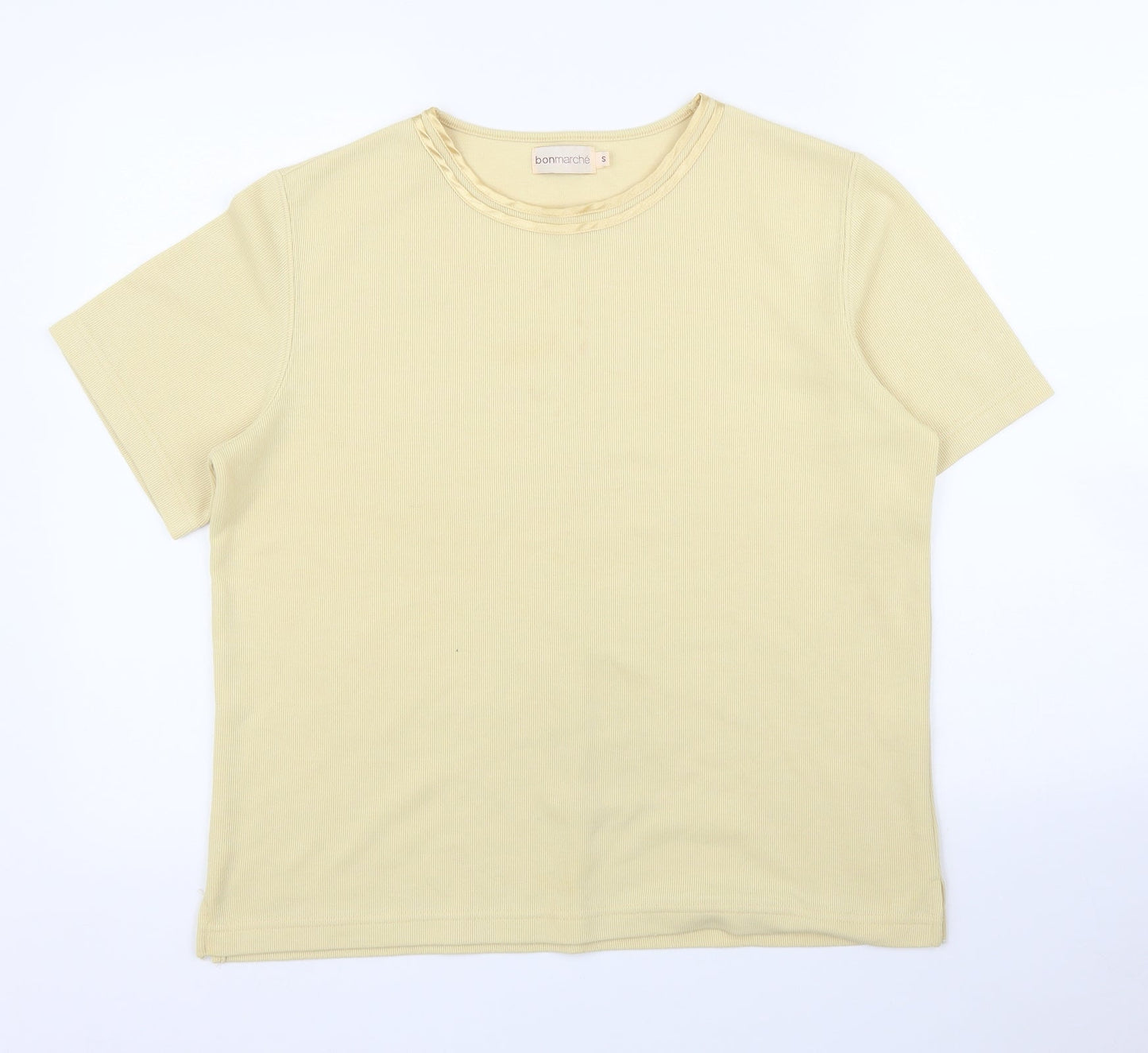 Womens UK Size S Bonmarché Yellow Basic T-Shirt