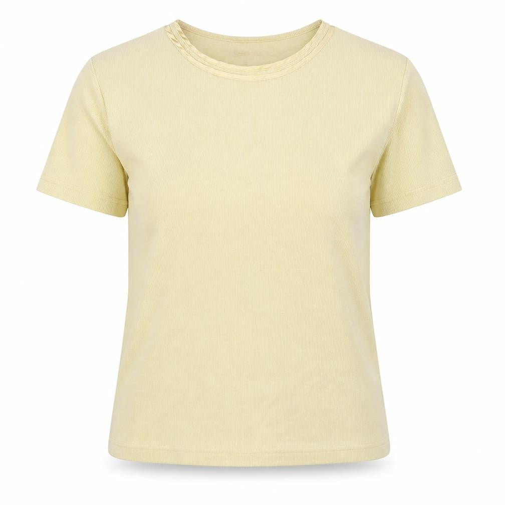 Womens UK Size S Bonmarché Yellow Basic T-Shirt