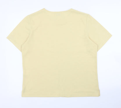 Womens UK Size S Bonmarché Yellow Basic T-Shirt