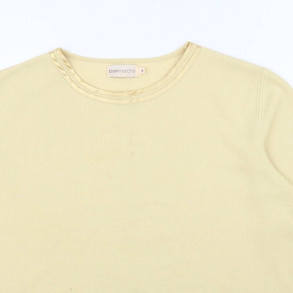 Womens UK Size S Bonmarché Yellow Basic T-Shirt