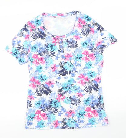Womens UK Size S Preworn Blue Basic T-Shirt