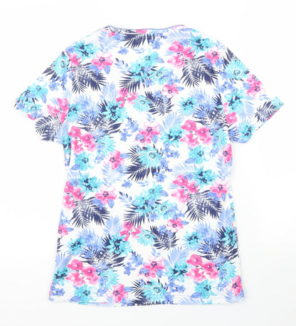 Womens UK Size S Preworn Blue Basic T-Shirt