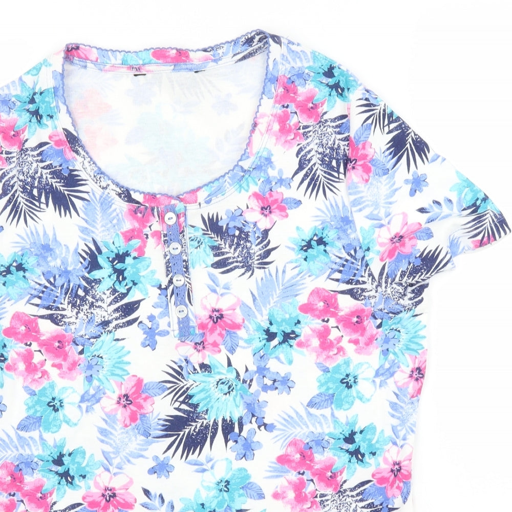 Womens UK Size S Preworn Blue Basic T-Shirt