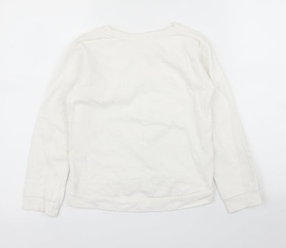 H&M Girls White   Pullover Jumper Size 7 Years