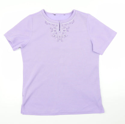 Womens UK Size XS Preworn Purple Basic T-Shirt