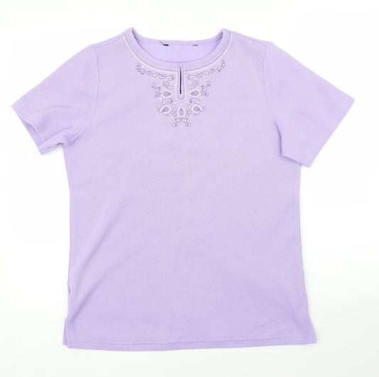Womens UK Size XS Preworn Purple Basic T-Shirt