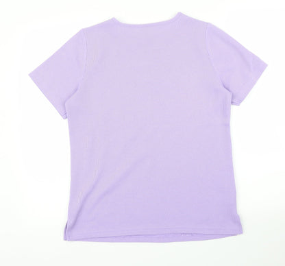 Womens UK Size XS Preworn Purple Basic T-Shirt
