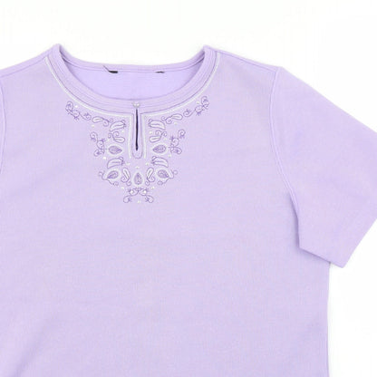 Womens UK Size XS Preworn Purple Basic T-Shirt