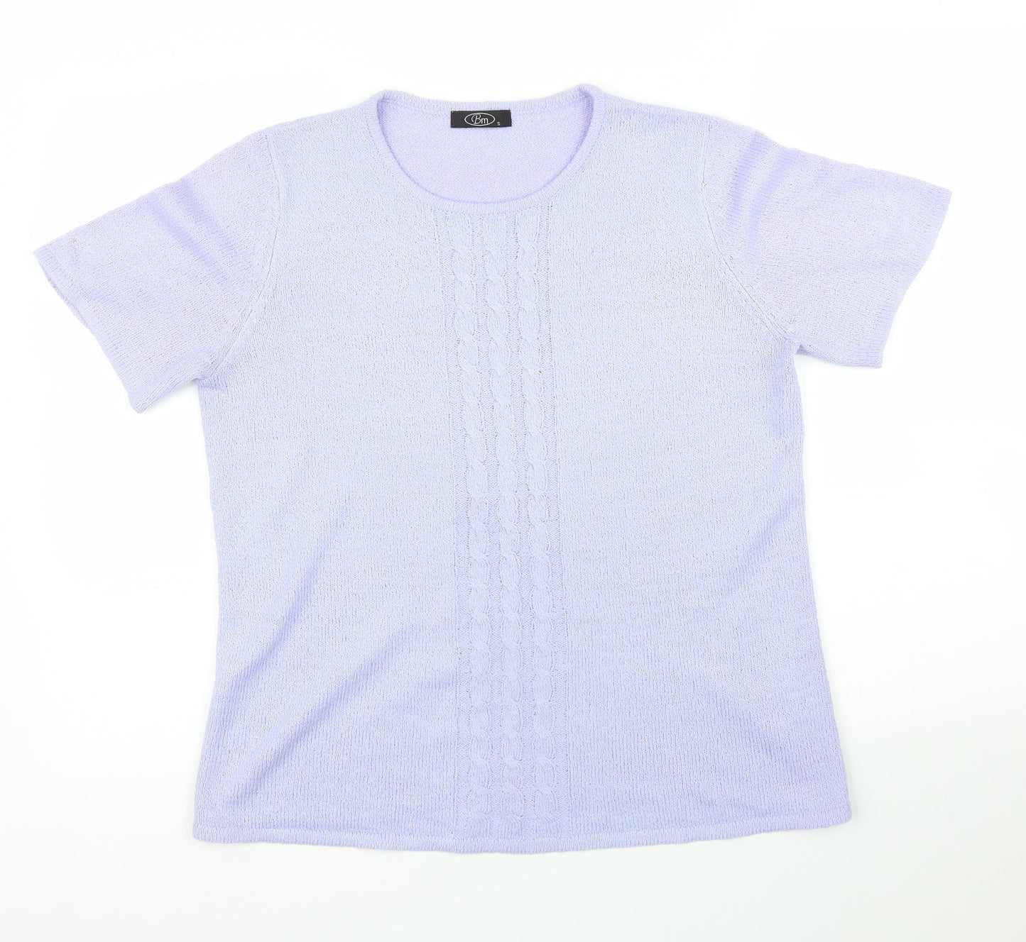 Womens UK Size S BM Purple Basic T-Shirt