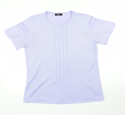 Womens UK Size S BM Purple Basic T-Shirt