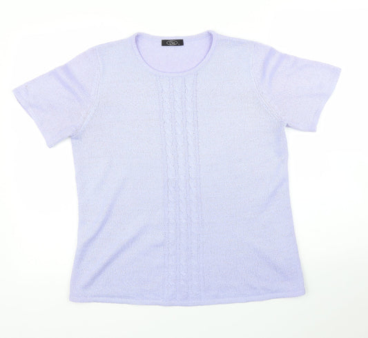 Womens UK Size S BM Purple Basic T-Shirt