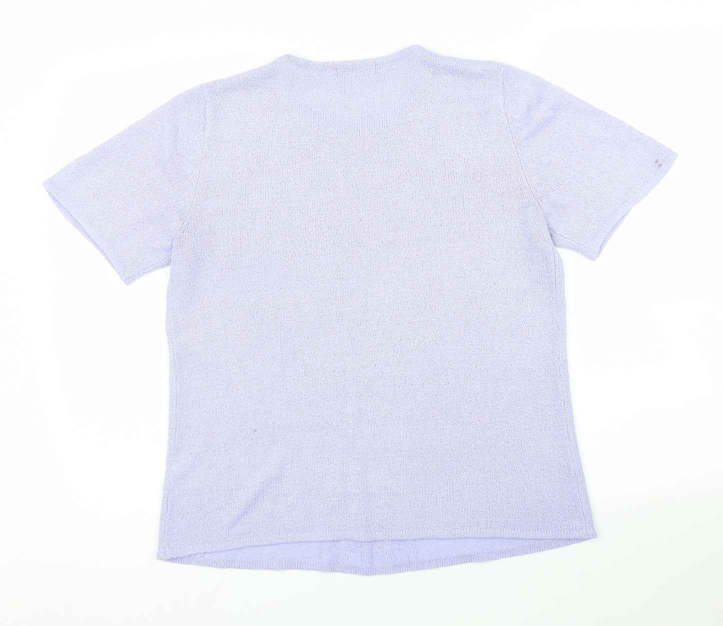 Womens UK Size S BM Purple Basic T-Shirt