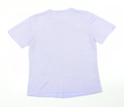 Womens UK Size S BM Purple Basic T-Shirt