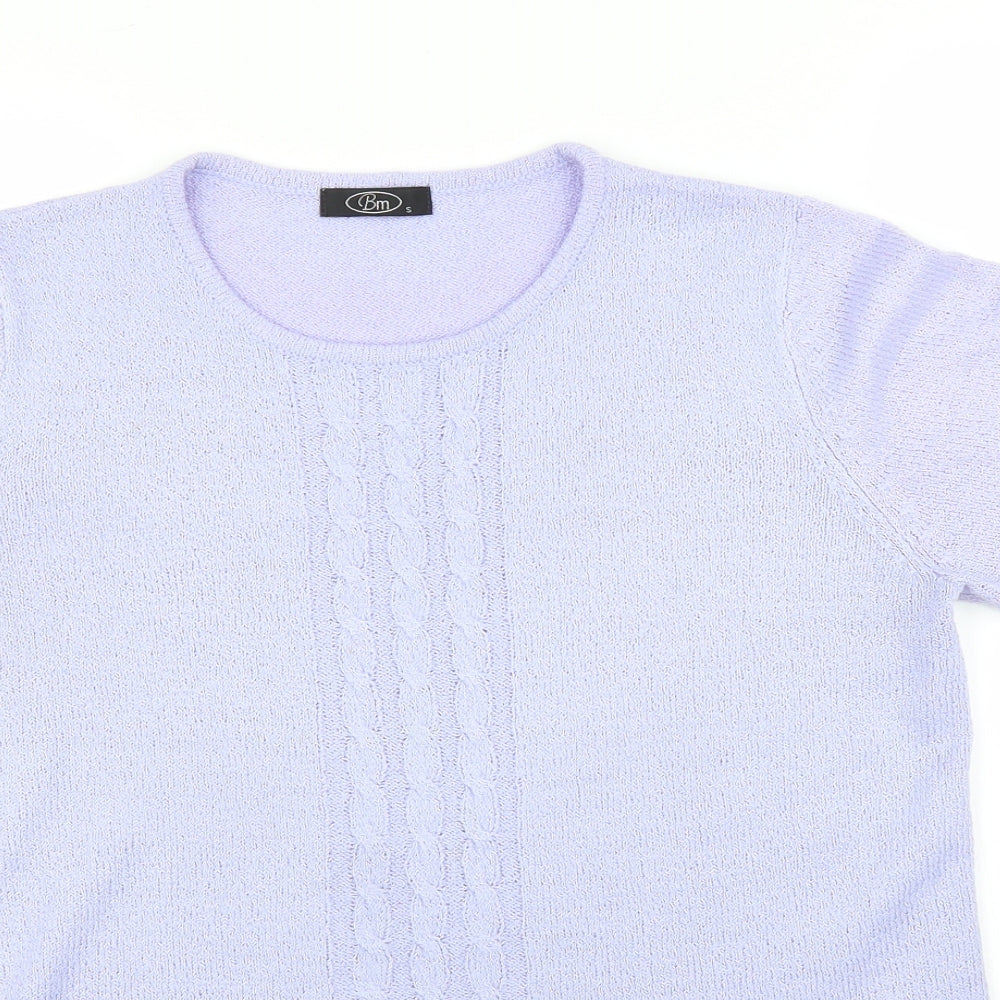 Womens UK Size S BM Purple Basic T-Shirt