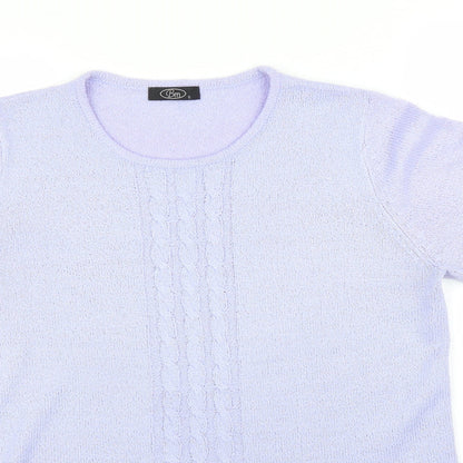 Womens UK Size S BM Purple Basic T-Shirt