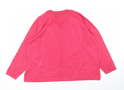 Womens UK Size L BM Pink Pullover Jumper