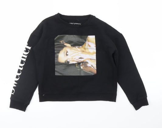 Primark Girls Black   Pullover Jumper Size 9 Years