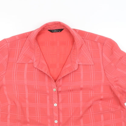 Womens UK Size 20 BM Red Basic Button-Up