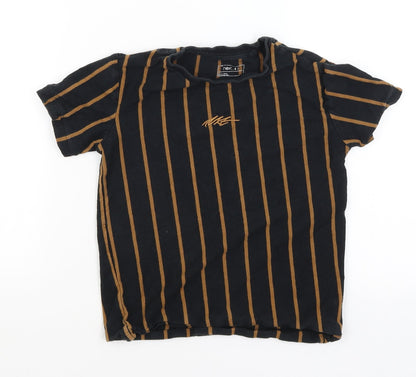 NEXT Boys Black Striped  Basic T-Shirt Size 6 Years
