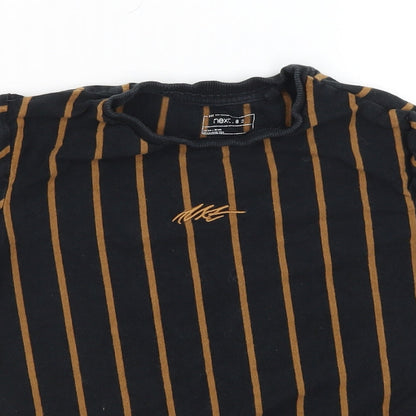 NEXT Boys Black Striped  Basic T-Shirt Size 6 Years