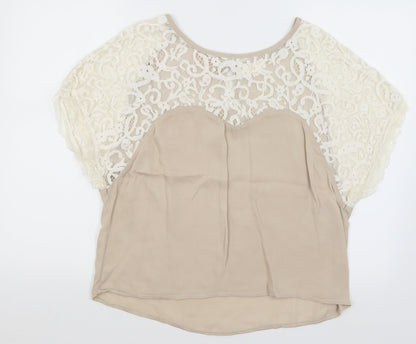 Kirei Womens Beige   Basic T-Shirt Size M