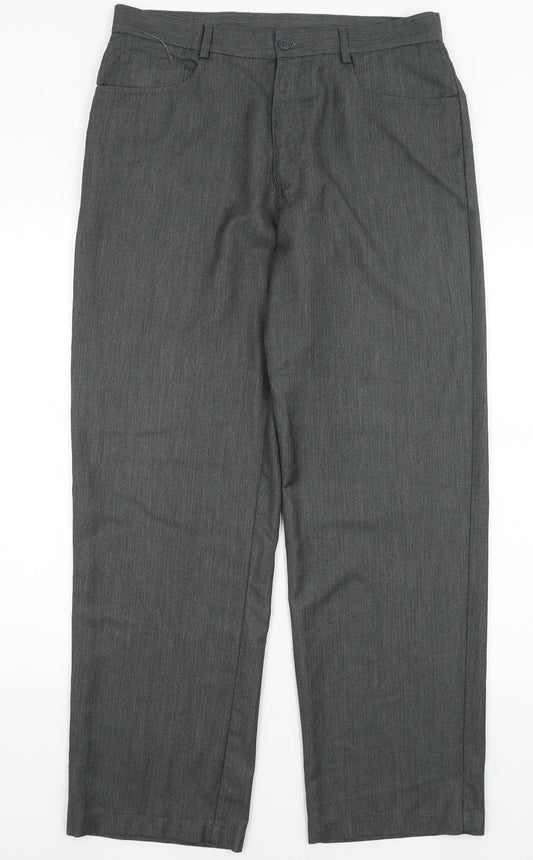 Taylor & Wright Mens Grey   Dress Pants Trousers Size 34 in L31 in