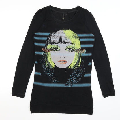 Womens UK Size 6 Divided Black Pullover Jumper