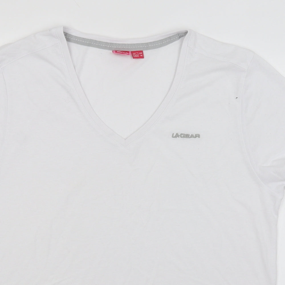 LA Gear Womens White   Basic T-Shirt Size 22
