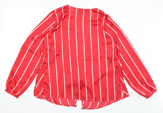 Womens UK Size 12 BPC Red Wrap Jumper