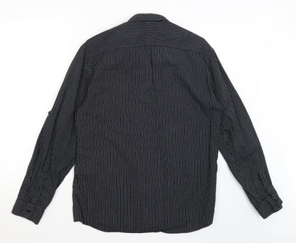 Mens UK Size L NEXT Black  Button-Up Long Sleeve Casual Shirt