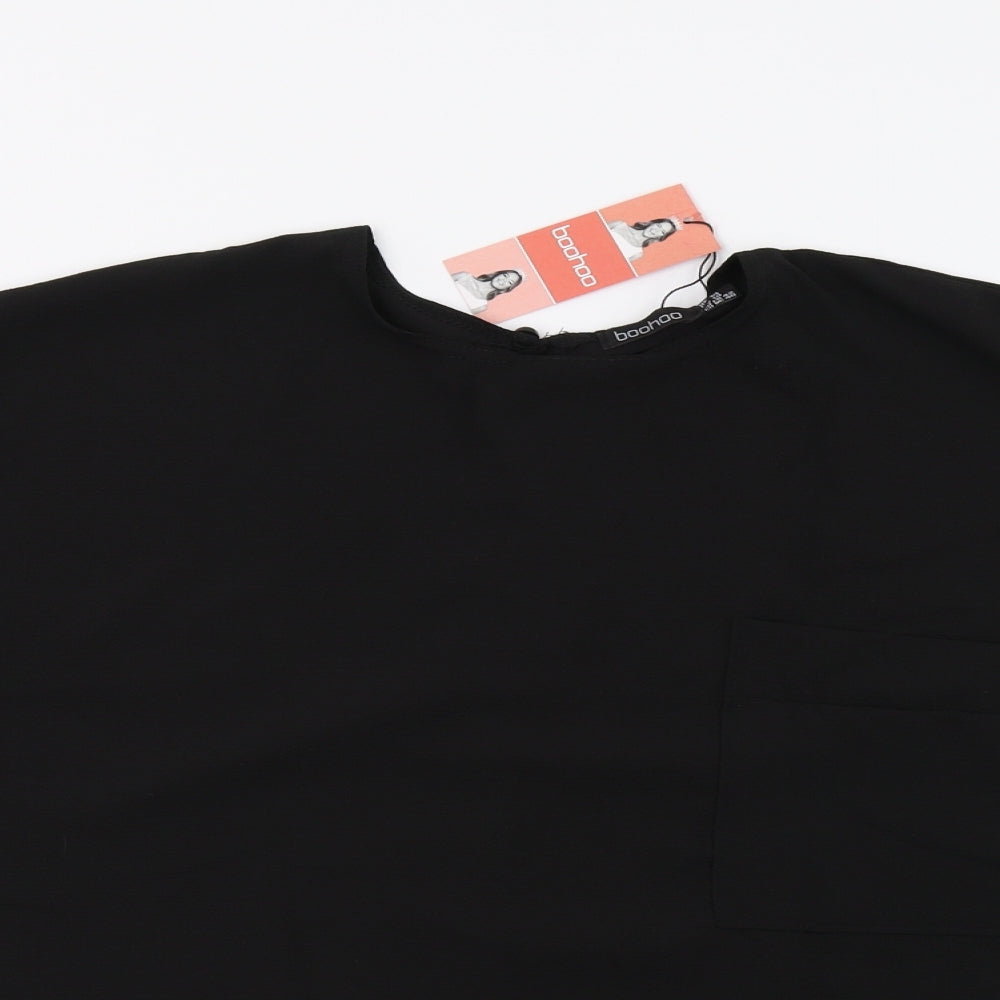 Boohoo Womens Black   Basic T-Shirt Size 14
