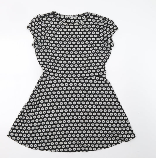 Debenhams Womens Black Polka Dot  A-Line  Size 12
