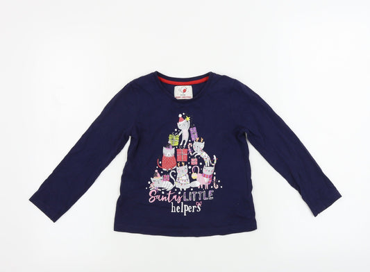 George  Girls Blue   Basic T-Shirt Size 4-5 Years