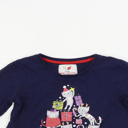 George  Girls Blue   Basic T-Shirt Size 4-5 Years