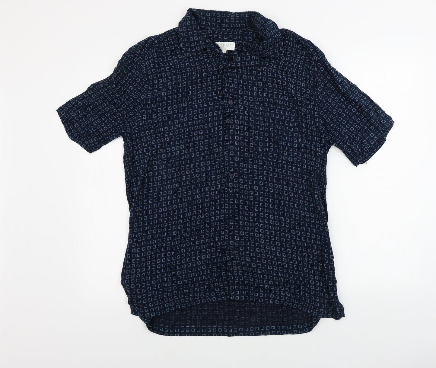 Womens UK Size S TESCO Blue Basic Button-Up