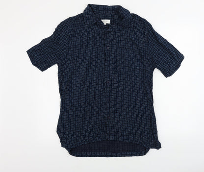 Womens UK Size S TESCO Blue Basic Button-Up